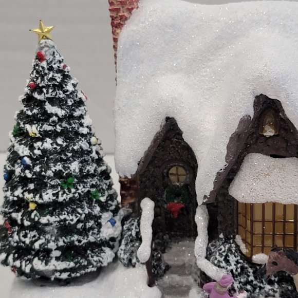 Thomas Kinkade Christmas Village Warm Winter Wishes Family Cottage Horse 1996 90 - Picture 5 of 16